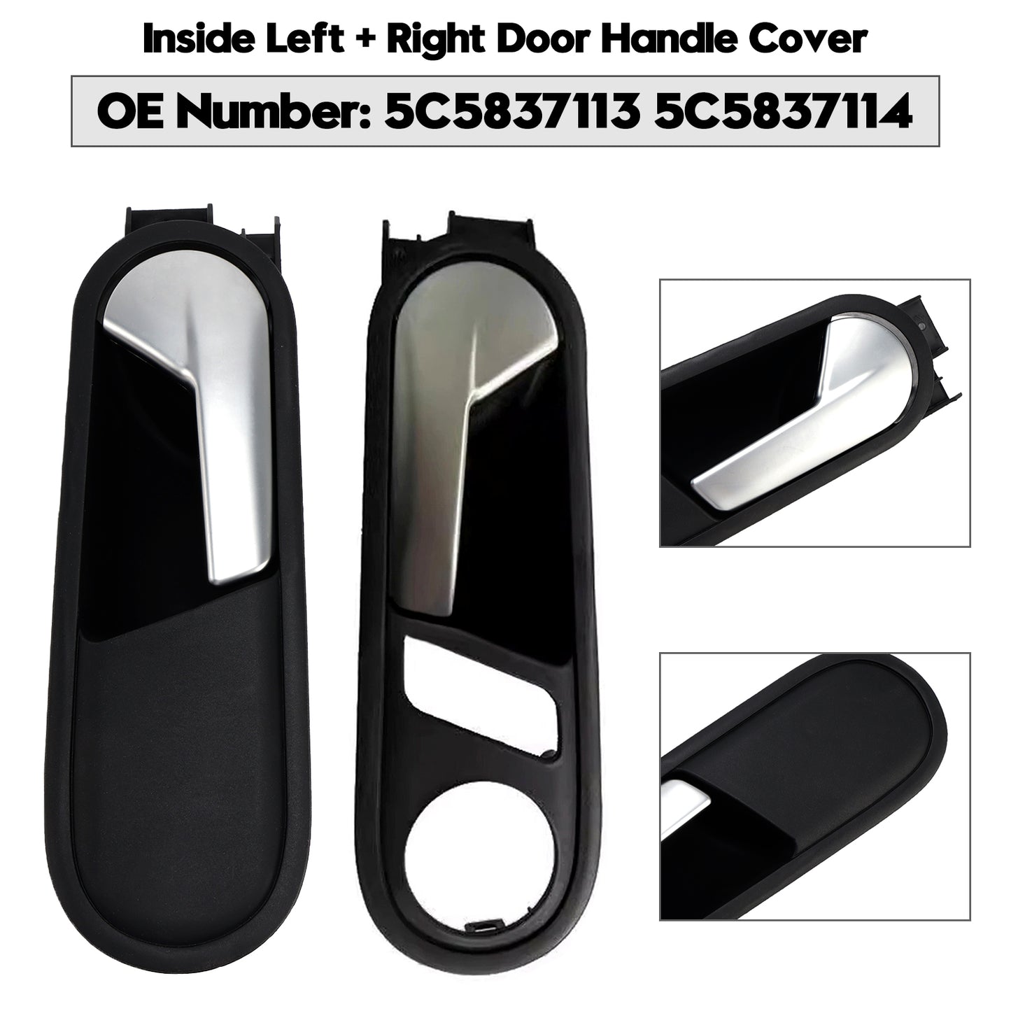 Left + Right Door Handle Cover 5C5837113 5C5837114 For VW Beetle 2012-2014