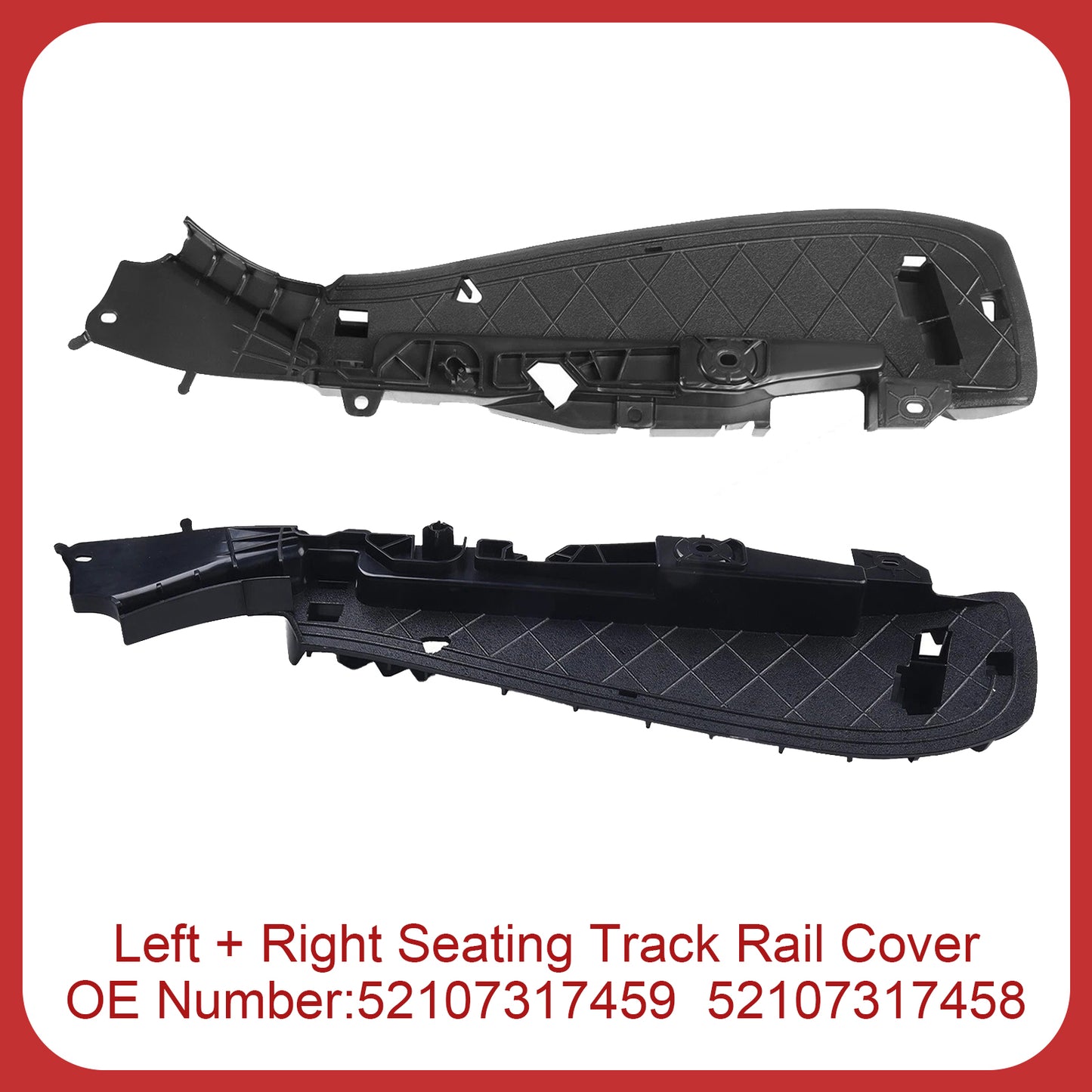 Left + Right Support Seat Track Rail Cover 52107317458 For BMW 5 7 Series