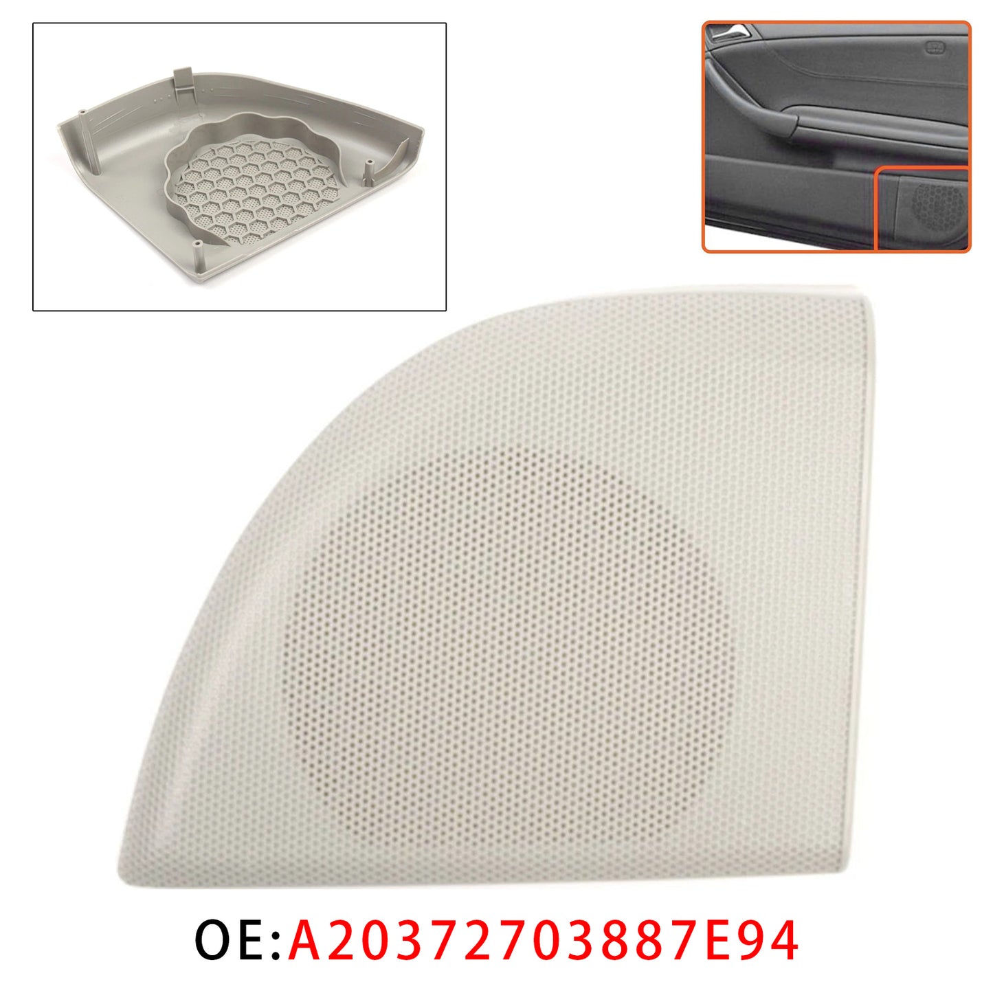 2008-2011 Mercedes Benz W203 CLC-Class Coupe 2 Door A20372703887E94 Left Front Door Speaker Cover