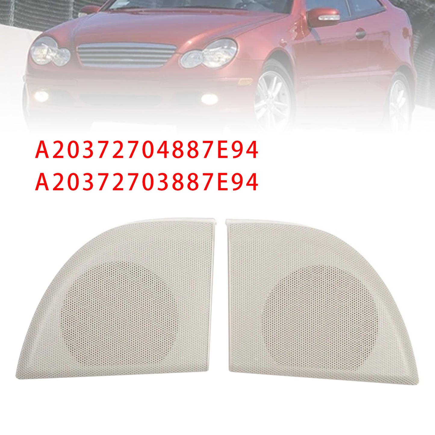 Mercedes W203 CLC Coupe A20372704887E94 Pair Front Door Speaker Cover