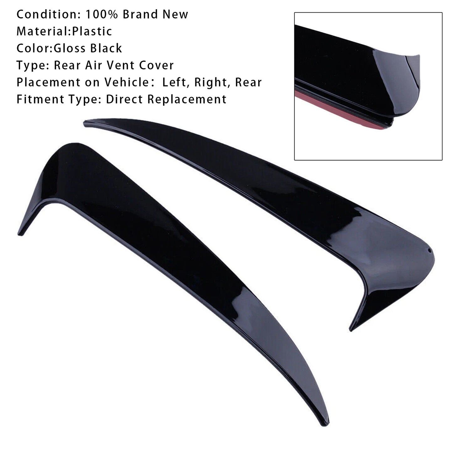 2015-2019 Mercedes Benz C Coupe C205 Gloss Black Rear Air Vent Cover