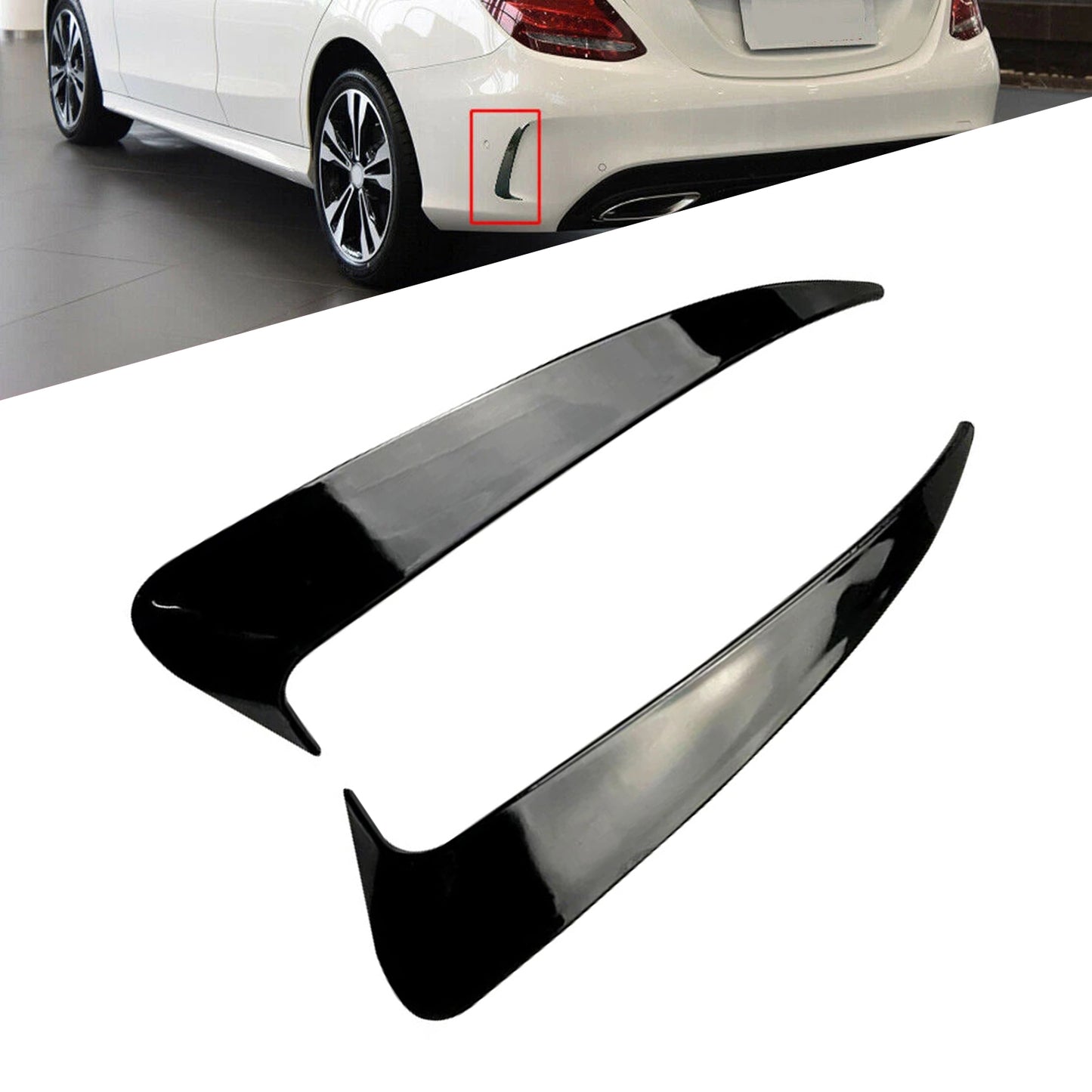 2015-2019 Mercedes Benz C Coupe C205 Gloss Black Rear Air Vent Cover