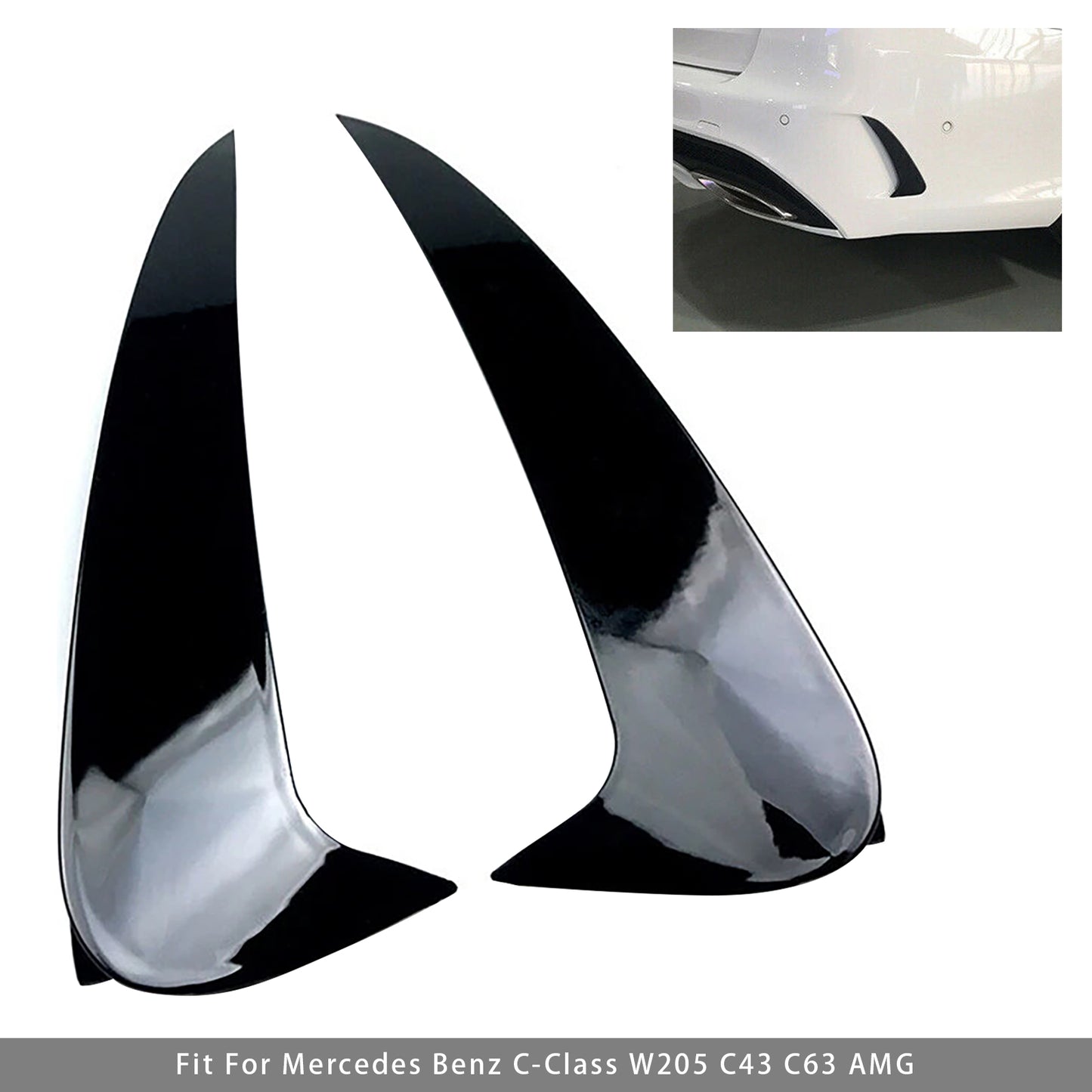 2015-2019 Mercedes Benz C Coupe C205 Gloss Black Rear Air Vent Cover