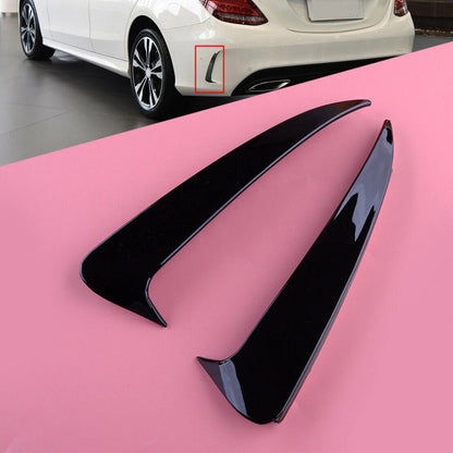 Mercedes Benz C-Class 4 Door Sedan With AMG Sport Bumper With Vent Only Gloss Black Rear Air Vent Cover