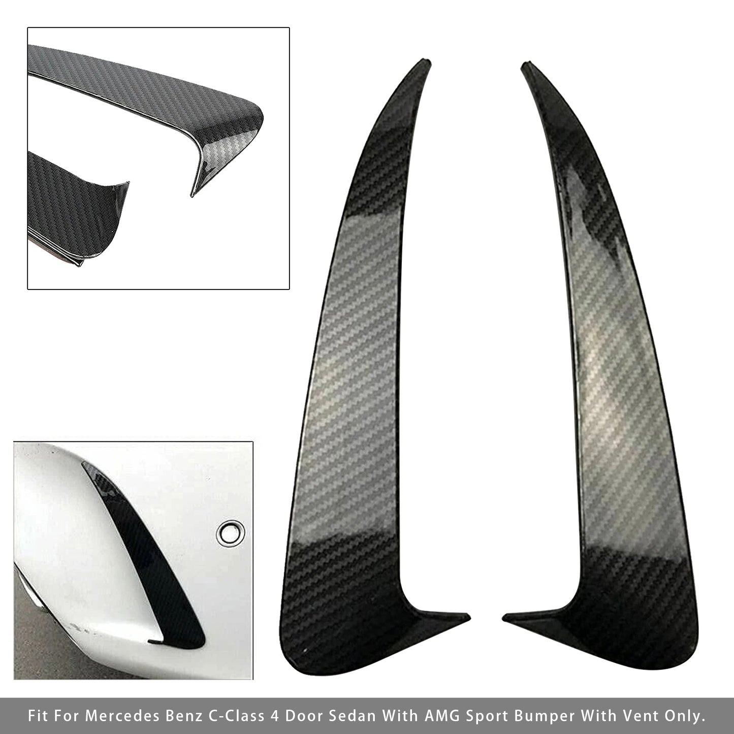 2015-2019 Mercedes Benz C Coupe C205 Rear Air Vent Cover Carbon Fiber Look