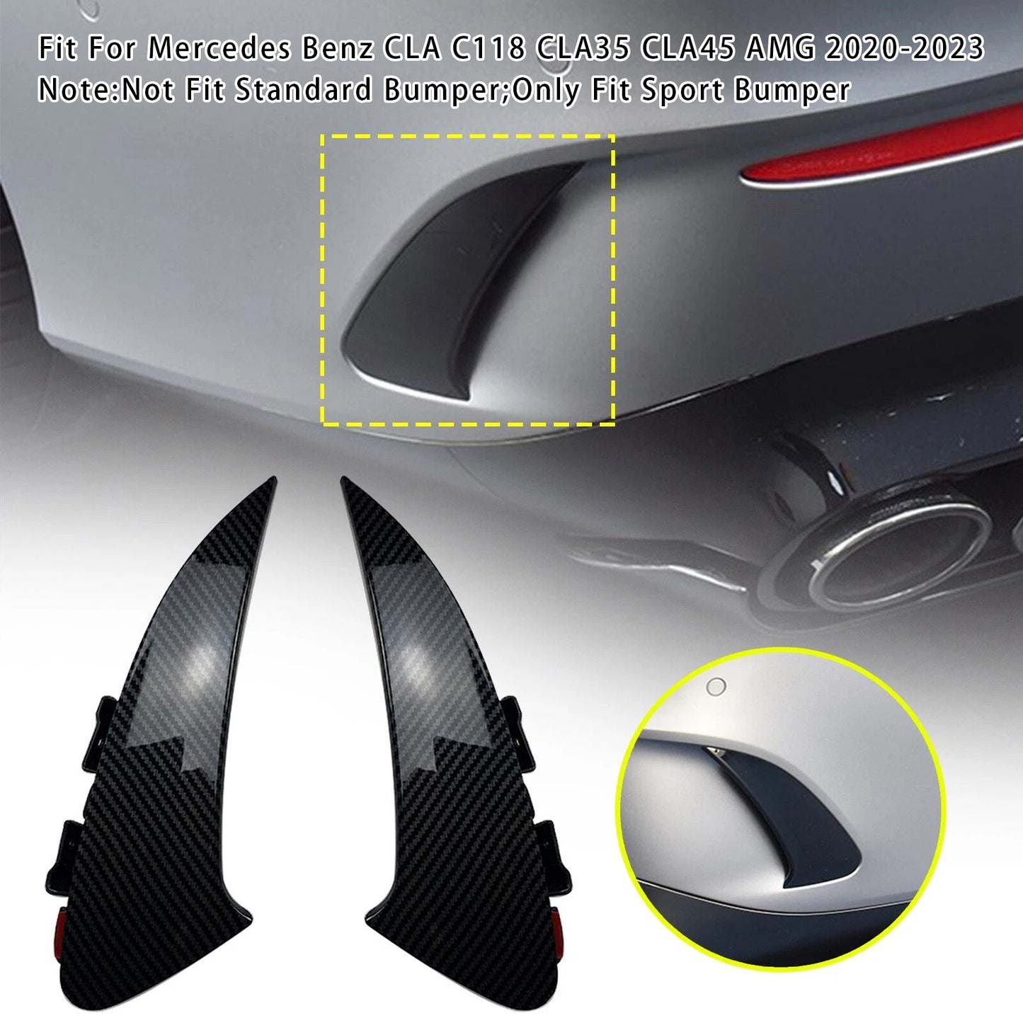 Carbon Look Rear Air Vent Cover 2020+ Benz CLA C118 CLA45 AMG