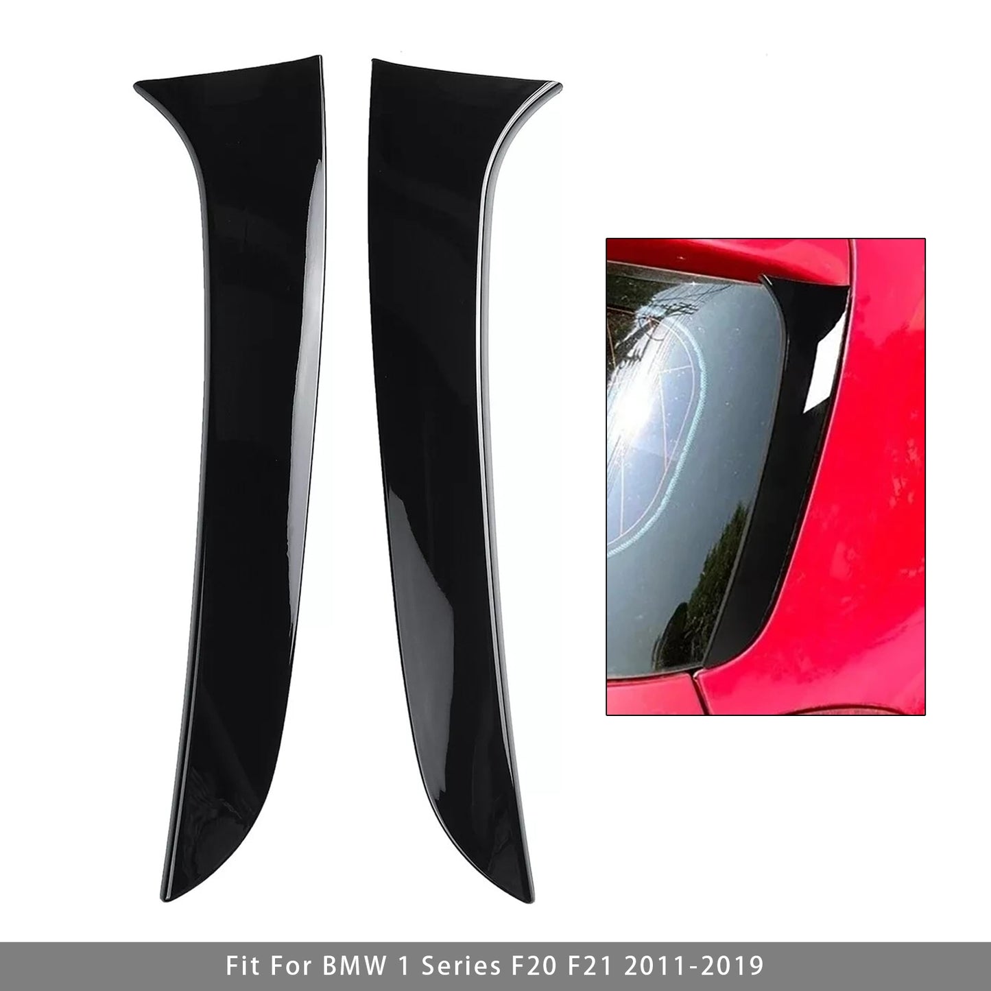 Gloss Black Pair Rear Window Side Wing Spoiler For BMW 1 Series F20 F21 12-19