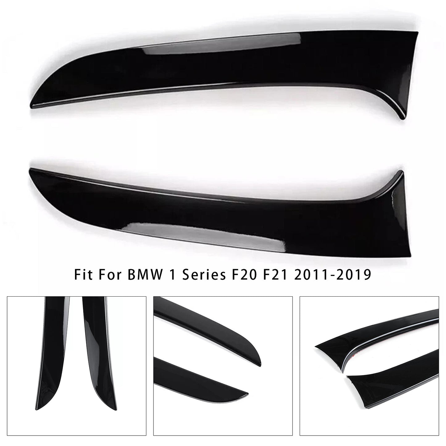 Gloss Black Pair Rear Window Side Wing Spoiler For BMW 1 Series F20 F21 12-19