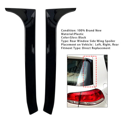 2008-2013 VW Golf 6 GTI/GTR/GTD Gloss Black Pair Rear Window Side Wing Spoiler