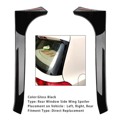 Gloss Black Pair Rear Window Side Wing Spoiler For VW Golf MK6 GTI 08-13