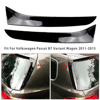 2011-2015 Volkswagen Passat B7 Variant Wagon Gloss Black Pair Rear Window Side Wing Spoiler