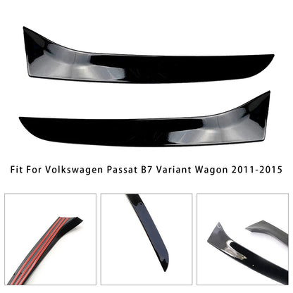 Gloss Black Pair Rear Window Side Wing Spoiler For VW Passat B7 Wagon 11-15