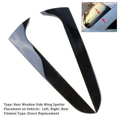 Gloss Black Pair Rear Window Side Wing Spoiler For Audi A4 B8 Avant 09-16