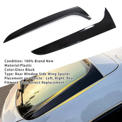 Gloss Black Pair Rear Window Side Wing Spoiler For Audi A4 B8 Avant 09-16