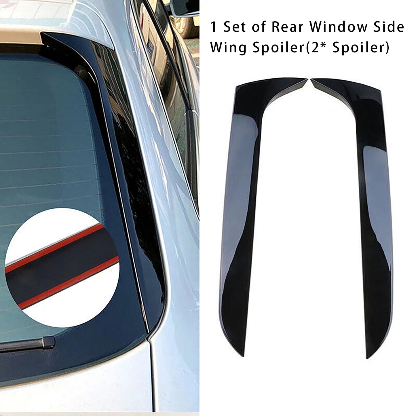 Gloss Black Pair Rear Window Side Wing Spoiler For Audi A4 B8 Avant 09-16