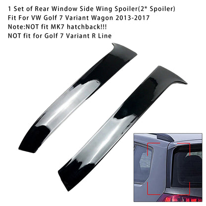 2013-2017 VW Golf 7 Variant Wagon Gloss Black Pair Rear Window Side Wing Spoiler