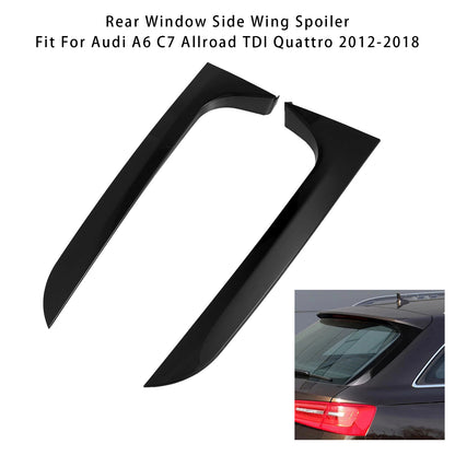 2012-2018 Audi A6 C7 Allroad TDI Quattro Gloss Black Pair Rear Window Side Wing Spoiler