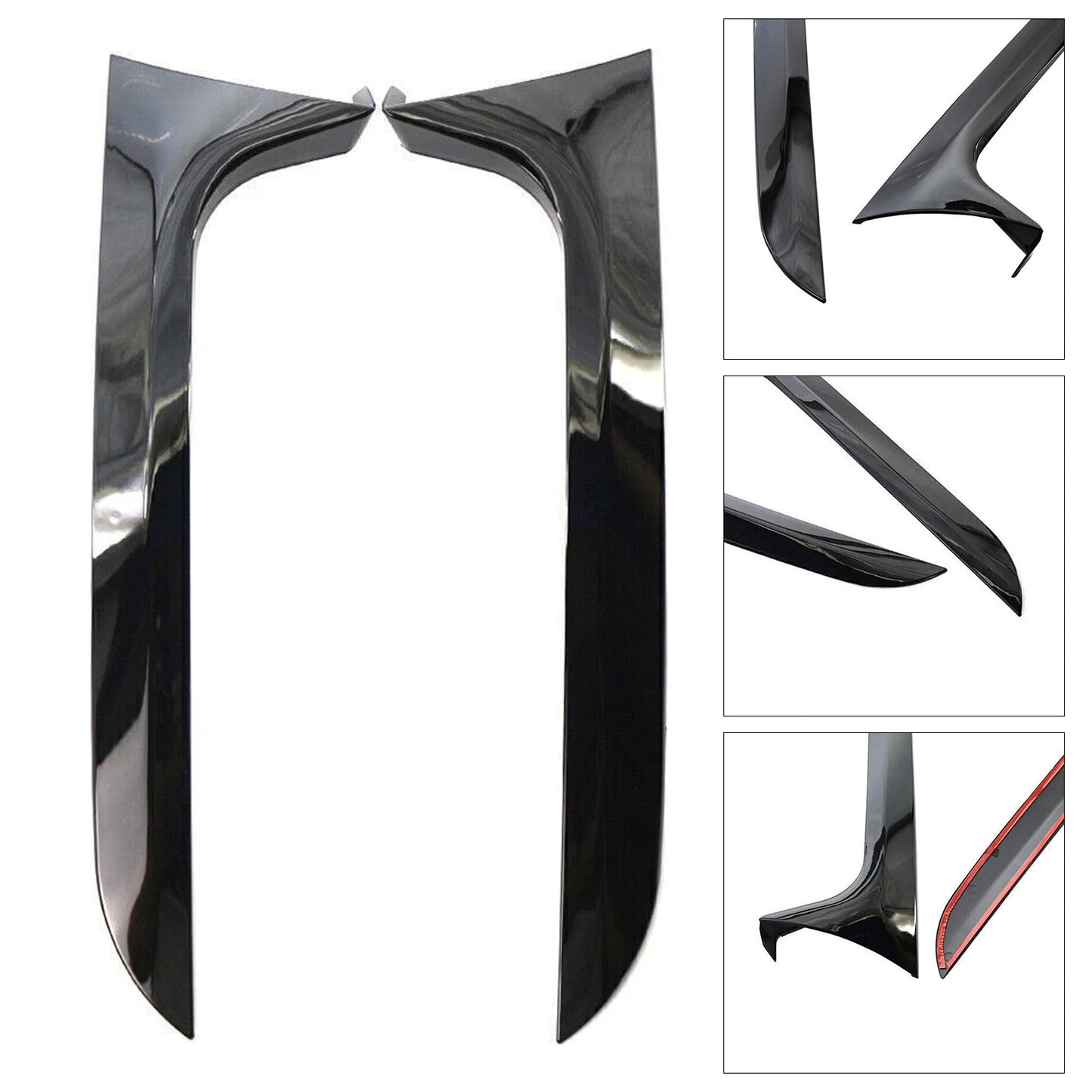 2012-2018 Audi A6 C7 Allroad TDI Quattro Gloss Black Pair Rear Window Side Wing Spoiler