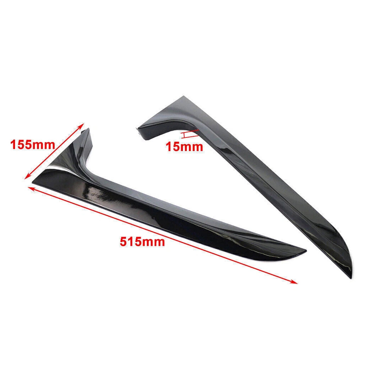 2012-2018 Audi A6 C7 Allroad TDI Quattro Gloss Black Pair Rear Window Side Wing Spoiler