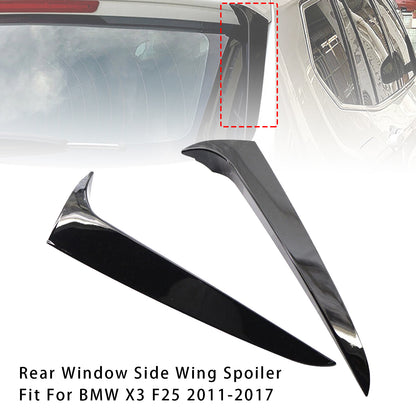 Gloss Black Pair Rear Window Side Wing Spoiler 2011-2017 BMW X3 F25