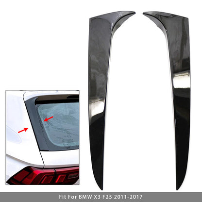 Gloss Black Pair Rear Window Side Wing Spoiler 2011-2017 BMW X3 F25