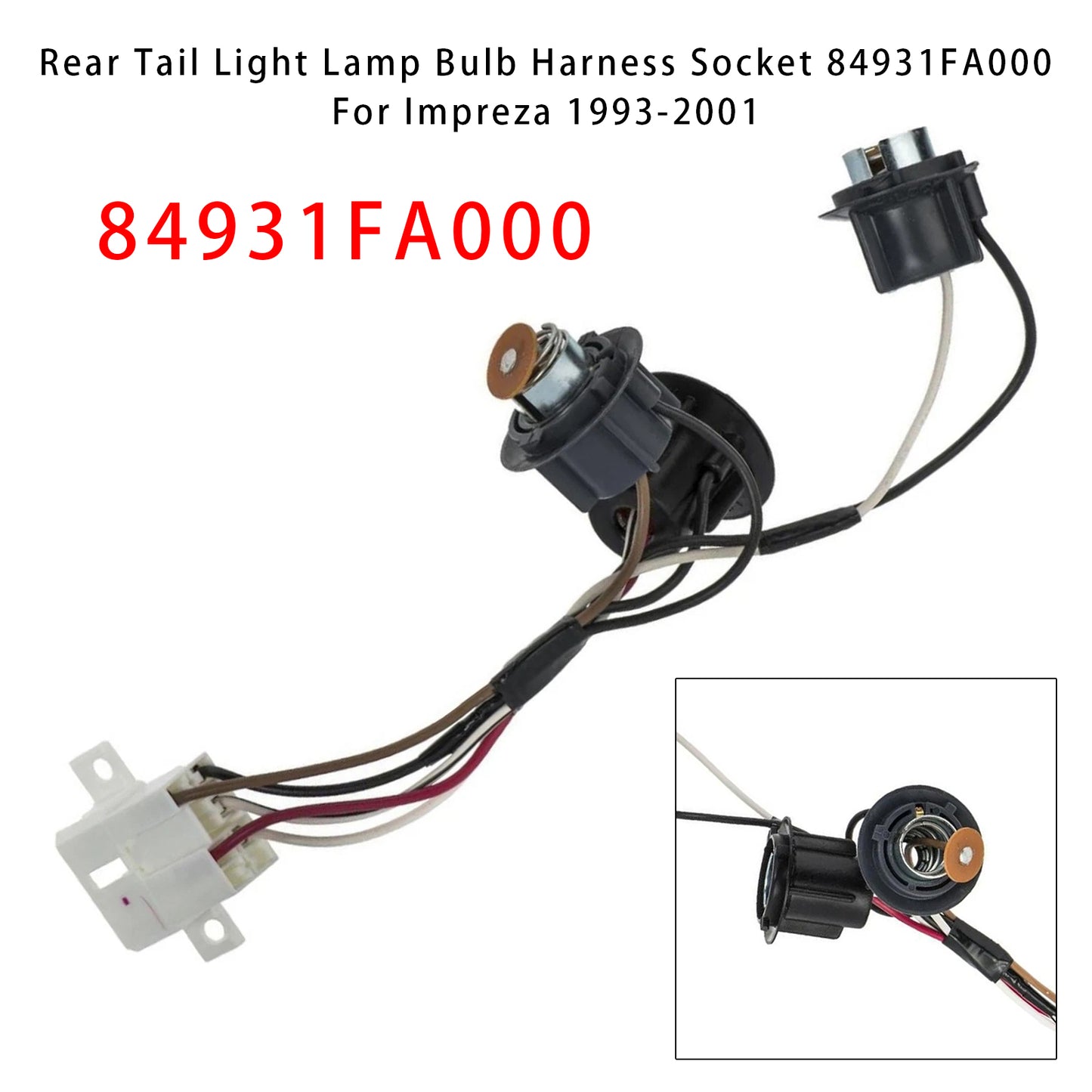 1993-2001 Subaru Impreza 84931FA000 Rear Tail Light Lamp Bulb Harness Socket
