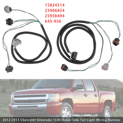 2007 Chevrolet Silverado 3500 HD 15824514 Left+ Right Tail Light Lamp Wiring Harness