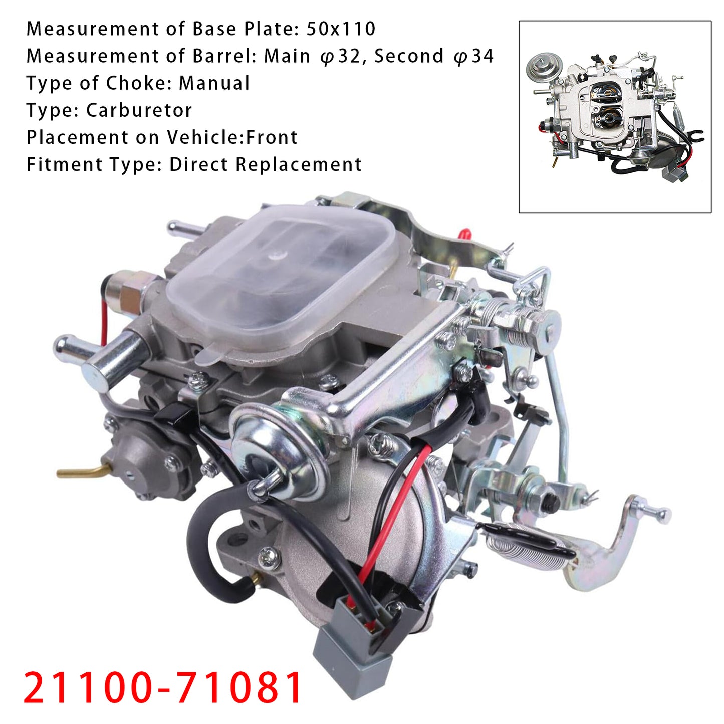 1982- Toyota CARINA 21100-71081 Carburetor