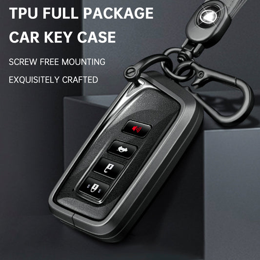 Alloy Aluminum TPU Soft Film Car Key Gray Case Cover For Lexus IS GS ES RX RC NX LS LX