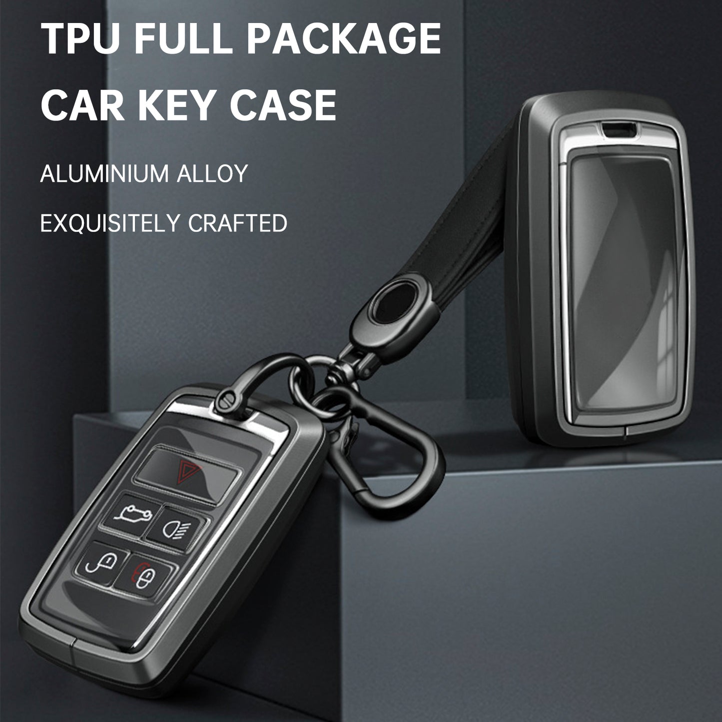 Alloy Aluminum TPU Soft Film Car Key Black Case Cover For Land Rover Range Rover Sport