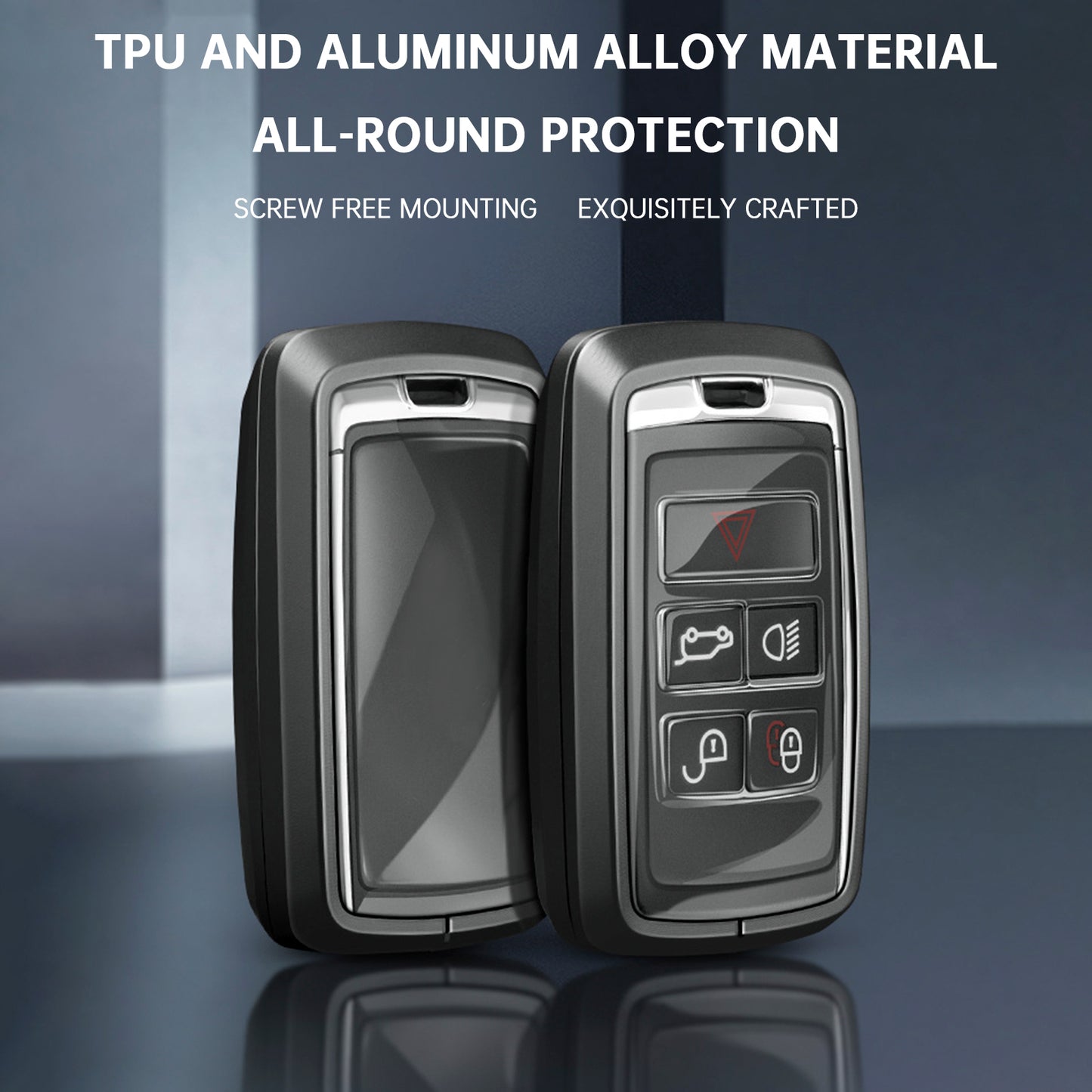 Alloy Aluminum TPU Soft Film Car Key Black Case Cover For Land Rover Range Rover Sport