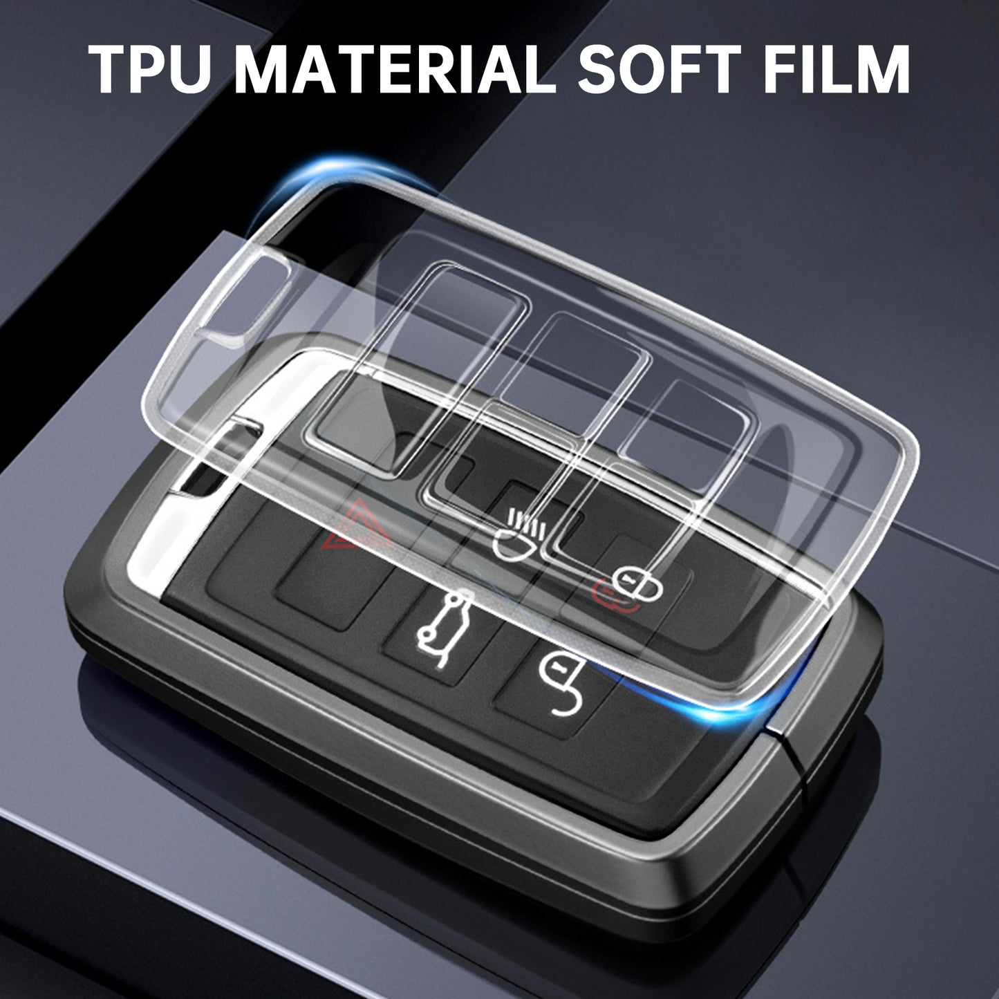 Alloy Aluminum TPU Soft Film Car Key Black Case Cover For Land Rover Range Rover Sport