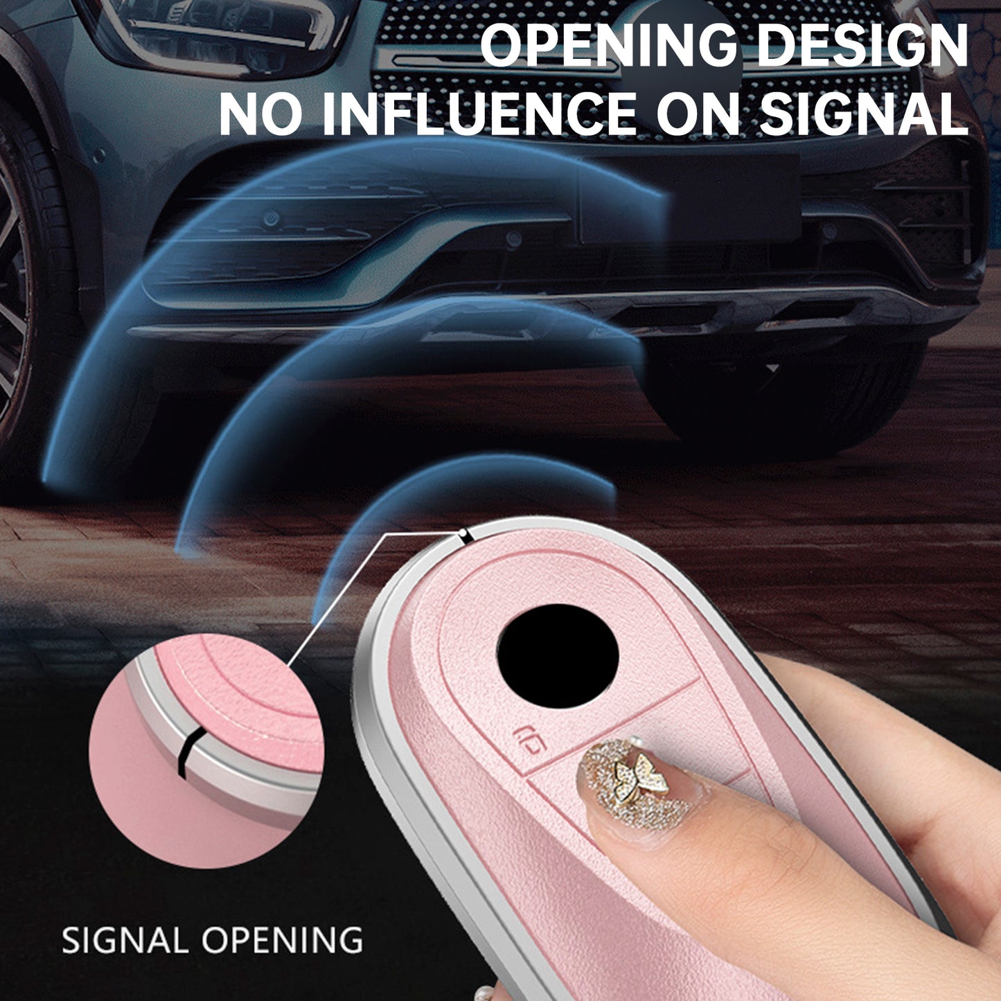 Alloy Aluminum TPU Car Key Brown Case Cover Benz GLC GLK CLS GLA CLA AMG