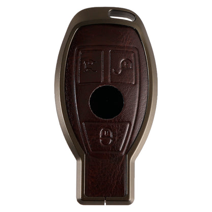 Alloy Aluminum TPU Car Key Brown Case Cover For Benz GLC GLK CLS GLA CLA AMG