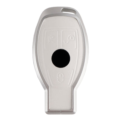 Leather Alloy Aluminum TPU Car Key White Case Cover Benz GLC GLK CLS GLA CLA AMG