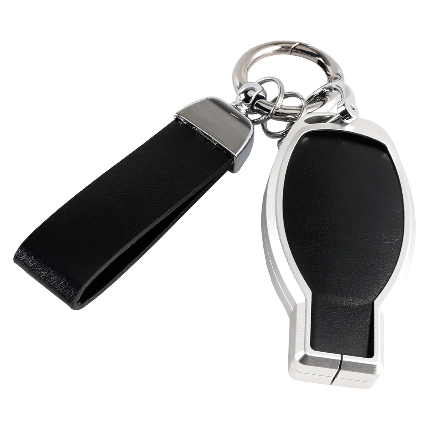 Leather Alloy Aluminum TPU Car Key Black Case Cover Benz GLC GLK CLS GLA CLA AMG