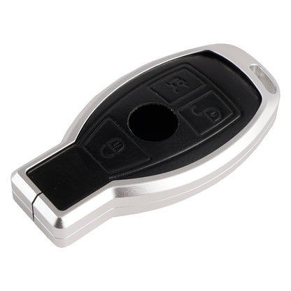 Leather Alloy Aluminum TPU Car Key Black Case Cover Benz GLC GLK CLS GLA CLA AMG