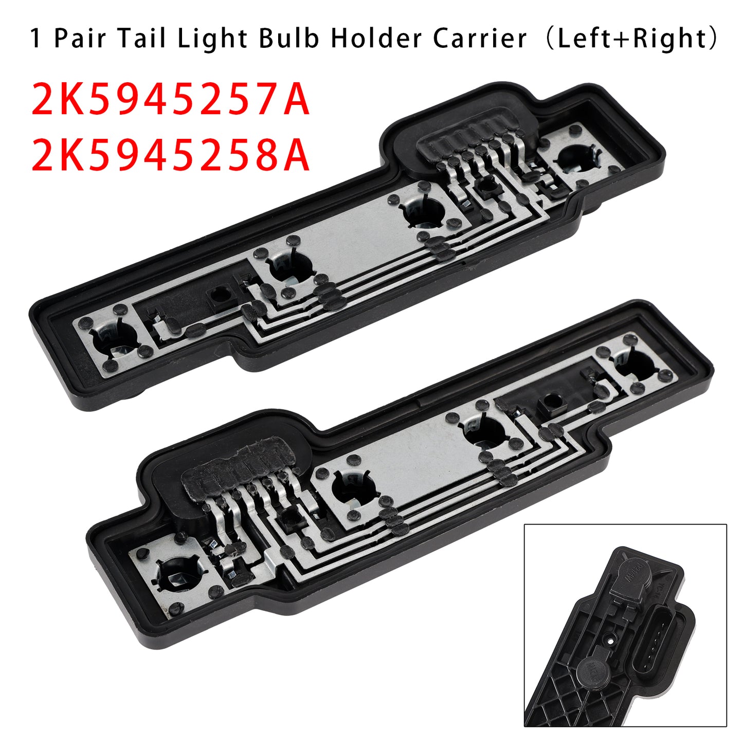 Left+Right Rear Tail Light Bulb Holder Carrier 2004-2014 VW Caddy 2K5945257A 2K5945258A