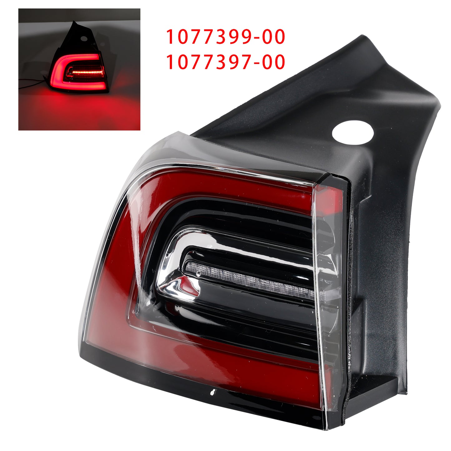 2017-2023 Tesla Model 3 Y 1077399-00 LED Tail Lamp Outer Rear Left Tail Light 3 Pin