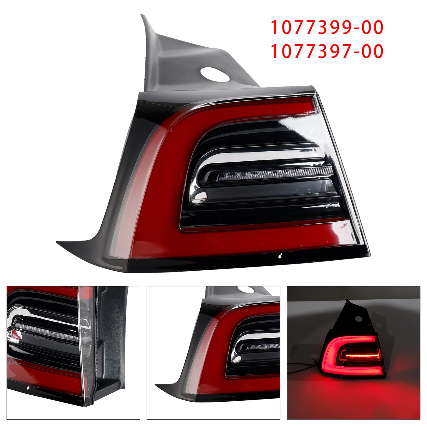 2017-2023 Tesla Model 3 Y 1077399-00 LED Tail Lamp Outer Rear Left Tail Light 3 Pin