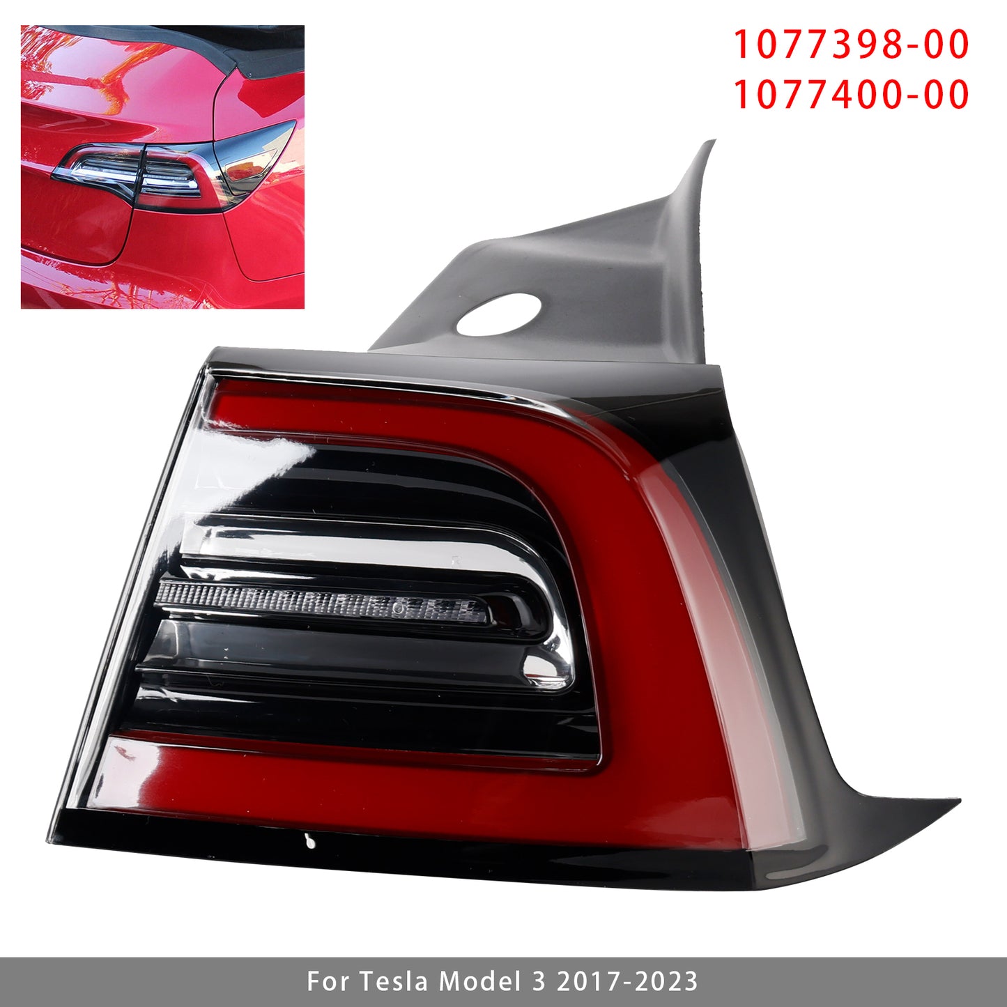 2017-2023 Tesla Model 3 Y 1077398-00 LED Tail Lamp Outer Rear Right Tail Light 3 Pin