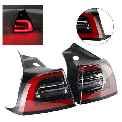 2017-2023 Tesla Model 3 Y 1077399-00 LED Tail Lamp Outer Rear Left+Right Tail Light 3 Pin