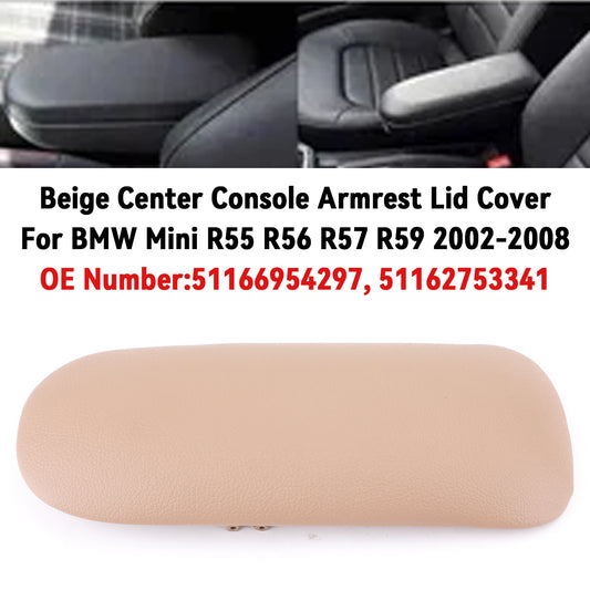 Console Armrest Cover Concle Lid Beige 51166954297 For BMW Mini Cooper 02-08