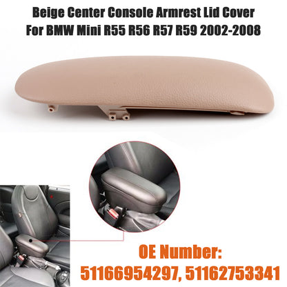 Console Armrest Cover Concle Lid Beige 51166954297 For BMW Mini Cooper 02-08