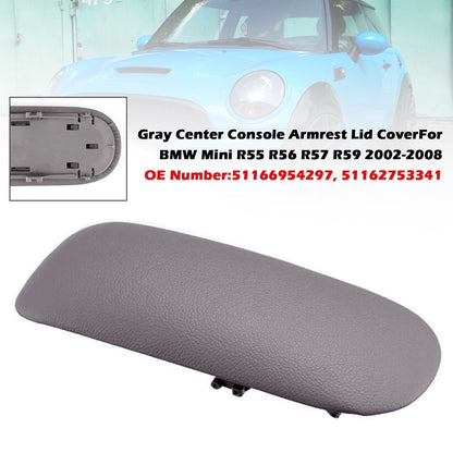 2002-2008 BMW Mini R55 R56 R57 R59 51166954297 Console Armrest Cover Concle Lid Gray