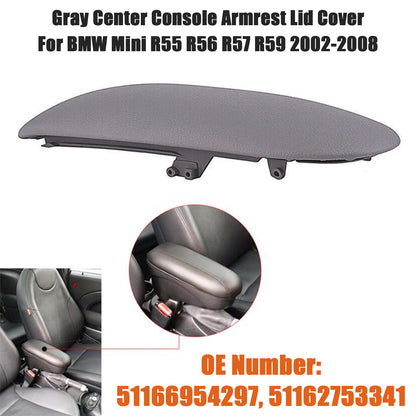 2002-2008 BMW Mini R55 R56 R57 R59 51166954297 Console Armrest Cover Concle Lid Gray