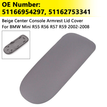 2002-2008 BMW Mini R55 R56 R57 R59 51166954297 Console Armrest Cover Concle Lid Gray