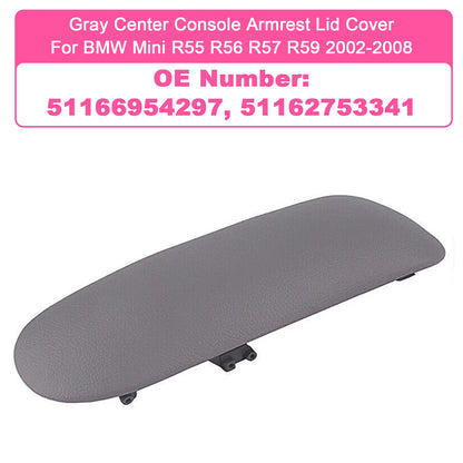 2002-2008 BMW Mini R55 R56 R57 R59 51166954297 Console Armrest Cover Concle Lid Gray