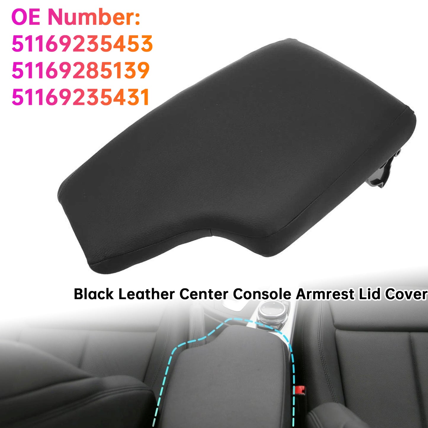 2017-2019 BMW 340i GT xDrive 51169235453 Center Console Armrest Panel