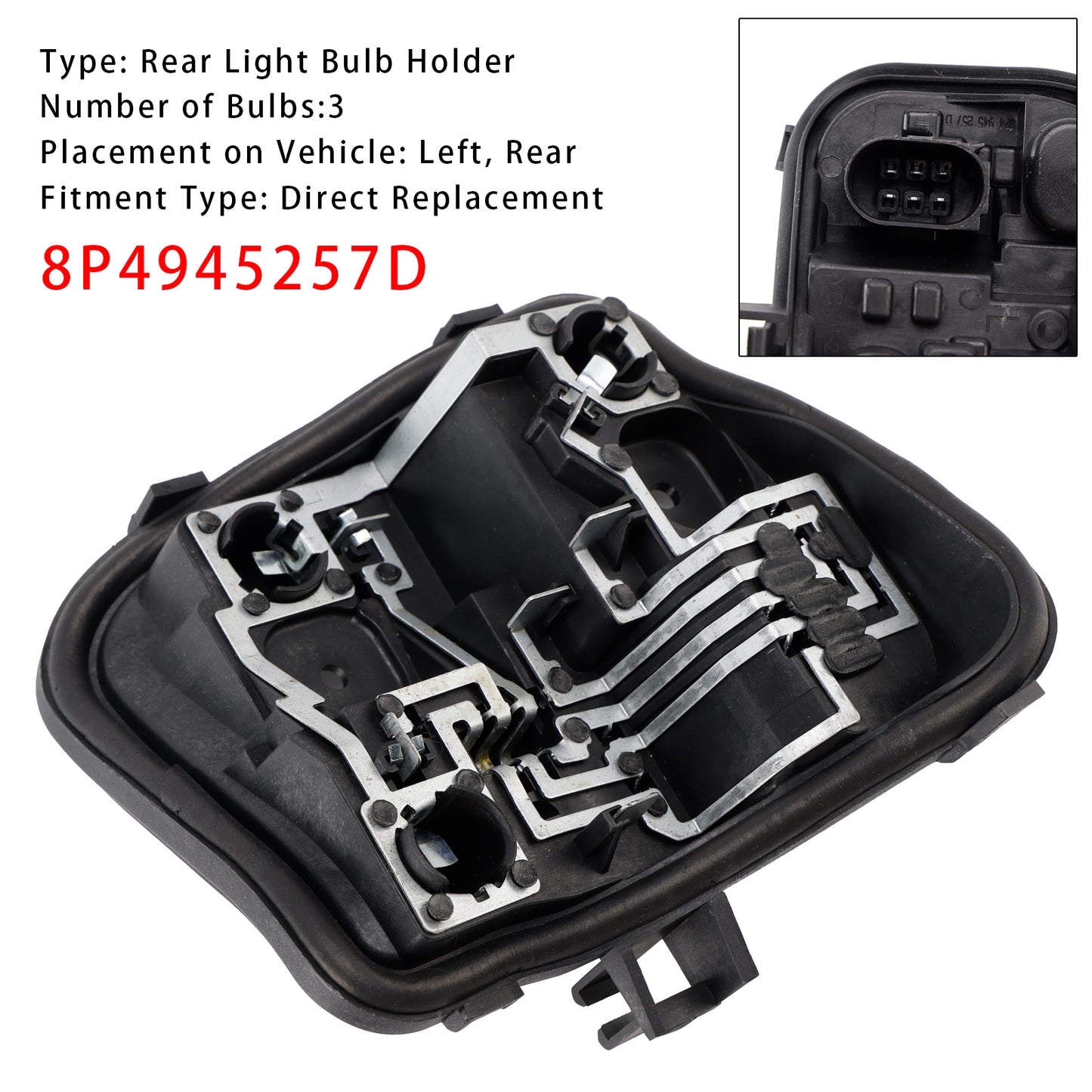 2009-2013(8PA) Audi A3 5 DOOR Sportback 8P4945257D Left Rear Light Bulb Holder